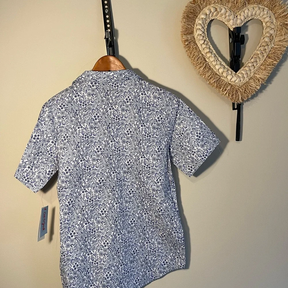 NWT Boys' Button-Down Short Sleeve Shirt - Cat Jack Size XL 16 - Picture 6 of 13